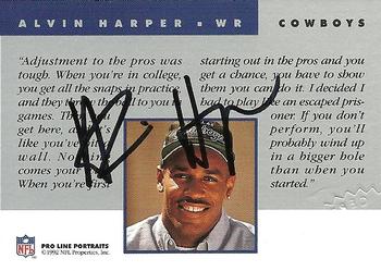1992 Pro Line Portraits - Autographs #NNO Alvin Harper Back