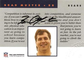 1992 Pro Line Portraits - Autographs #NNO Brad Muster Back