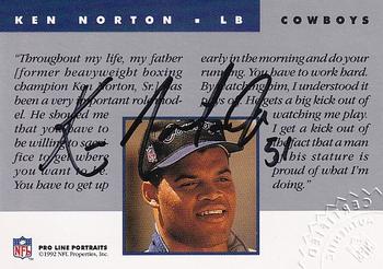 1992 Pro Line Portraits - Autographs #NNO Ken Norton Back