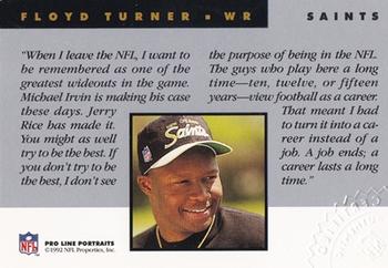 1992 Pro Line Portraits - Autographs #NNO Floyd Turner Back
