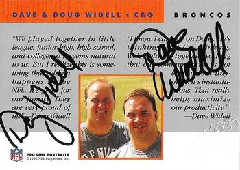 1992 Pro Line Portraits - Autographs #NNO Dave Widell / Doug Widell Back