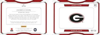 2022 Panini National Treasures Collegiate - College Materials Signature Booklet Bowl Logo 3 #SB-JCO James Cook Back