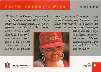 1992 Pro Line Portraits - Wives #9 Faith Cherry Back