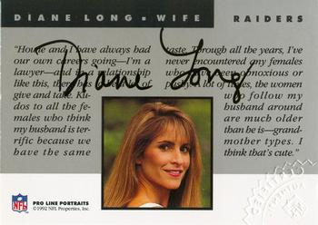1992 Pro Line Portraits - Wives Autographs #NNO Diane Long Back