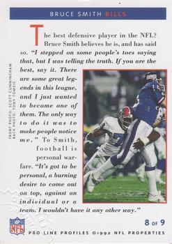 1992 Pro Line Profiles - Autographs #NNO Bruce Smith Back
