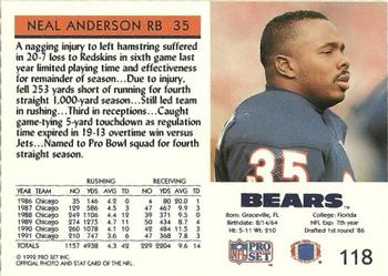 1992 Pro Set - Ground Force #118 Neal Anderson Back