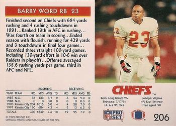 1992 Pro Set - Ground Force #206 Barry Word Back