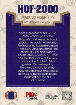 1992 Pro Set - HOF 2000 #1 Marcus Allen Back