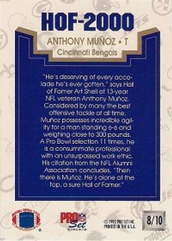 1992 Pro Set - HOF 2000 #8 Anthony Munoz Back