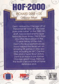1992 Pro Set - HOF 2000 #2 Richard Dent Back