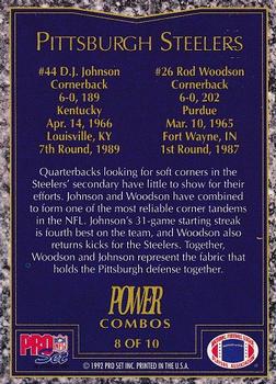 1992 Pro Set Power - Combos #8 D.J. Johnson / Rod Woodson Back