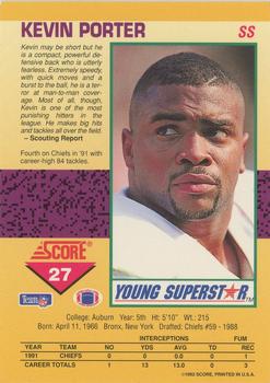 1992 Score - Young Superstars #27 Kevin Porter Back