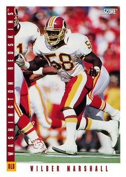1993 Score #30 Wilber Marshall Front