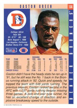 1993 Score #156 Gaston Green Back