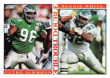 1993 Score #416 Clyde Simmons / Reggie White Front