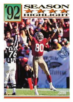 1993 Score #431 Jerry Rice Front