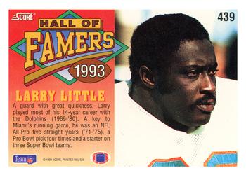 1993 Score #439 Larry Little Back