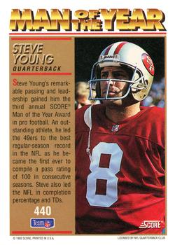 1993 Score #440 Steve Young Back