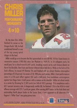 1992 Ultra - Chris Miller: Performance Highlights #4 Chris Miller Back