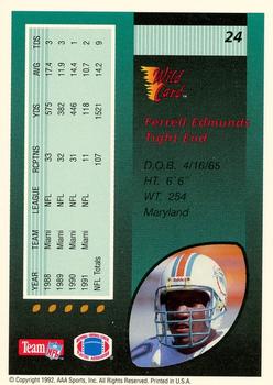 1992 Wild Card - 10 Stripe #24 Ferrell Edmunds Back