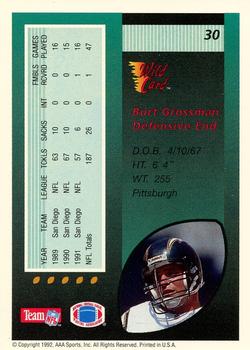 1992 Wild Card - 10 Stripe #30 Burt Grossman Back