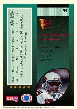 1992 Wild Card - 10 Stripe #35 Aeneas Williams Back