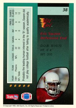 1992 Wild Card - 10 Stripe #38 Eric Swann Back