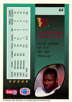 1992 Wild Card - 10 Stripe #64 Chris Doleman Back