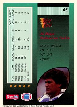 1992 Wild Card - 10 Stripe #65 Al Noga Back