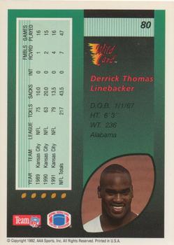 1992 Wild Card - 10 Stripe #80 Derrick Thomas Back