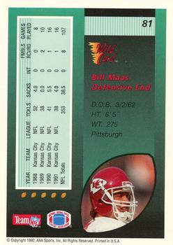 1992 Wild Card - 10 Stripe #81 Bill Maas Back