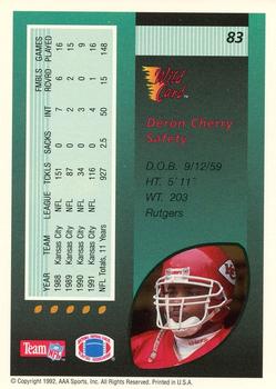 1992 Wild Card - 10 Stripe #83 Deron Cherry Back