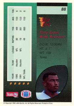 1992 Wild Card - 10 Stripe #88 Tony Jones Back
