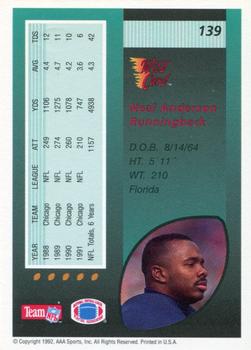1992 Wild Card - 10 Stripe #139 Neal Anderson Back