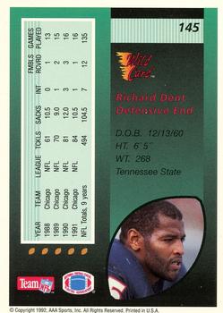 1992 Wild Card - 10 Stripe #145 Richard Dent Back