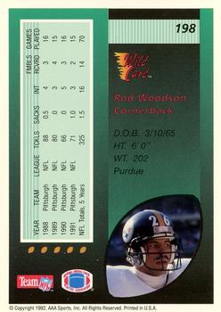 1992 Wild Card - 10 Stripe #198 Rod Woodson Back