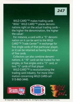 1992 Wild Card - 10 Stripe #247 Checklist 2: 51-100 Back