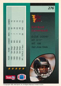 1992 Wild Card - 10 Stripe #276 Gill Byrd Back