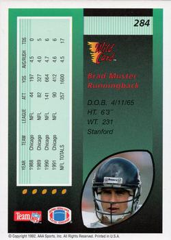 1992 Wild Card - 10 Stripe #284 Brad Muster Back