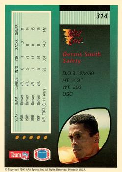 1992 Wild Card - 10 Stripe #314 Dennis Smith Back