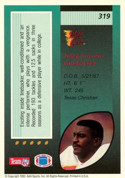 1992 Wild Card - 10 Stripe #319 Tracy Simien Back