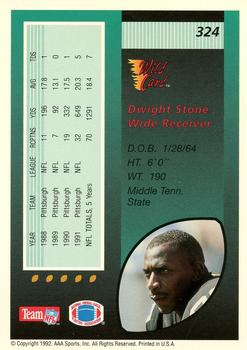 1992 Wild Card - 10 Stripe #324 Dwight Stone Back