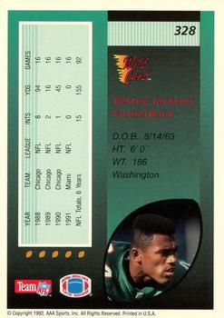 1992 Wild Card - 10 Stripe #328 Vestee Jackson Back