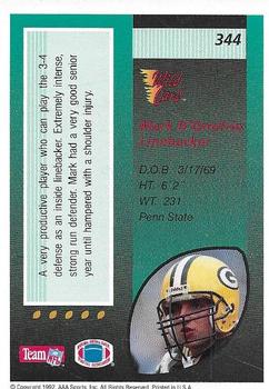 1992 Wild Card - 10 Stripe #344 Mark D'Onofrio Back