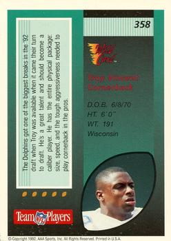 1992 Wild Card - 10 Stripe #358 Troy Vincent Back