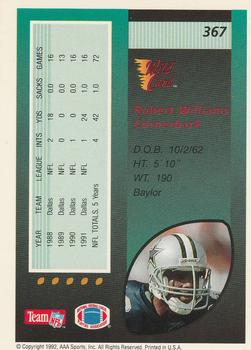1992 Wild Card - 10 Stripe #367 Robert Williams Back