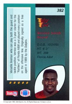 1992 Wild Card - 10 Stripe #382 Vernice Smith Back