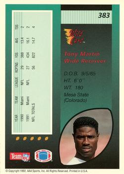 1992 Wild Card - 10 Stripe #383 Tony Martin Back