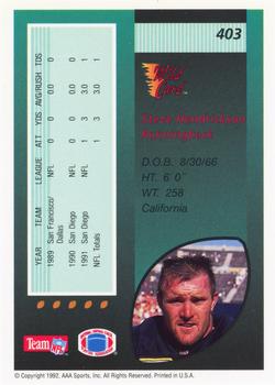 1992 Wild Card - 10 Stripe #403 Steve Hendrickson Back