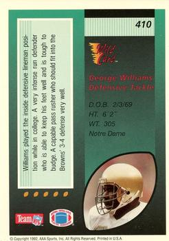1992 Wild Card - 10 Stripe #410 George Williams Back
